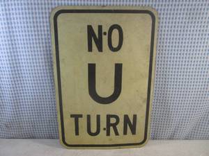 lot 142 image: (EC1) Vintage NO U TURN Retired Met...