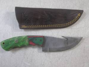 (FS) 8" Damascus Blade Knife with L...
