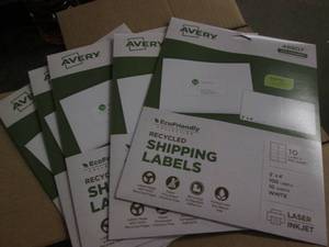 lot 23 image: 5 10 Packs Avery 2 x 4 shipping la...