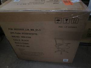 lot 27 image: Black office chair on wheels...