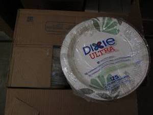 lot 40 image: 4 packs of 125 Dixie paper plates...