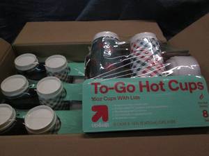 lot 107 image: 6 X 8 Packs of hot and cold cups wi...