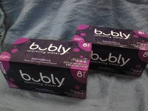 lot 124 image: 16 Cans Bubly blackberry sparkling ...