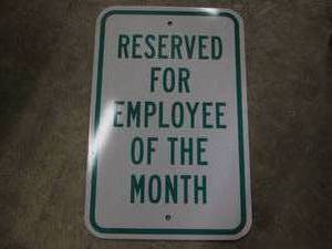 lot 302 image: Employee of the month parking metal...