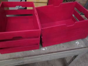 lot 261 image: 2 Stackable wood crates...