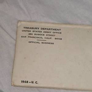 lot 5 image: 1968 Unopened US Mint Proof Coin Set UNC  Envelope Never Opened