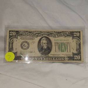 lot 7 image: 1934A $20 Federal Reserve Note