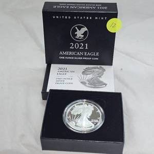 2021 1oz Silver Eagle "Proof" Coin in Mint Box