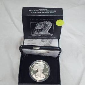 lot 17 image: 2024 W Silver Eagle Proof in Mint Box, 1oz