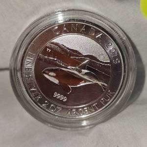 lot 32 image: 2019 Canadian $10 2oz Silver Orca