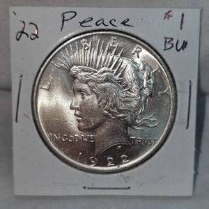 lot 50 image: 1922 Peace $1 BU, Very Crisp