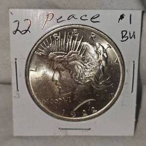 lot 54 image: 1922 Peace Dollar $1 BU