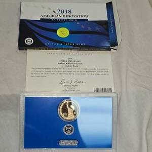 lot 62 image: 2018 $1 Dollar Proof Innovation Coin