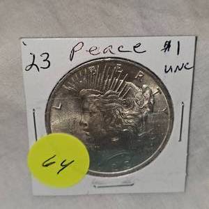 lot 64 image: 1923 Peace $1 UNC