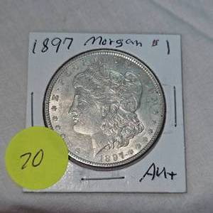 lot 70 image: 1897 Morgan $1 AU Plus