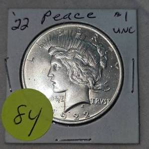 lot 84 image: 1922 Morgan $1 AU