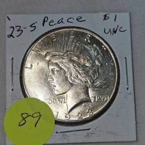 lot 89 image: 1923 S Peace $1 UNC