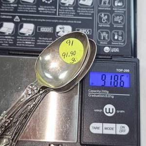 lot 91 image: Sterling .925 Silver Spoon Set  91.86Grams