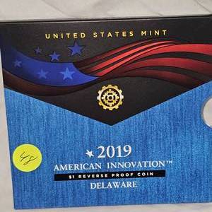 lot 48 image: 2019 $1 Reverse Proof Innovation Coin, Deleware
