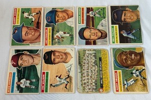 lot 29 image: 1956 Topps Baseball 8 Card Vintage Lot