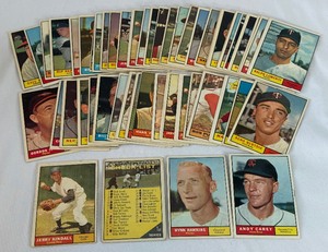 lot 39 image: 1961 Topps Baseball 56 Card Vintage Lot