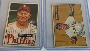 lot 87 image: 1951 Bowman 2 Card Lot - Sawyer and Dickson - Vintage Baseball Cards