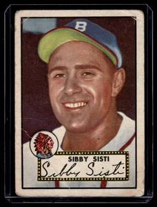 lot 16 image: 1952 Topps Sibby Sisti #293 Vintage Baseball Card