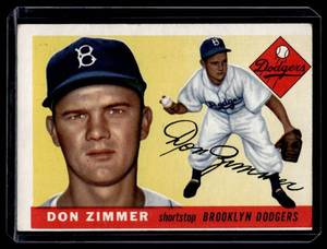 lot 14 image: Don Zimmer RC 1955 Topps #92 Vintage Baseball Card