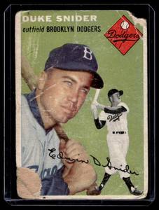 lot 13 image: Duke Snider 1954 Topps #32 Vintage Baseball Card (Poor)