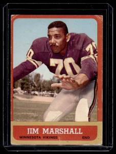 lot 12 image: Jim Marshall  RC 1963 Topps #107 Vintage Rookie Minnesota Vikings Football Card