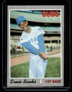 lot 30 image: Ernie Banks 1970 Topps #630 Vintage Baseball Card