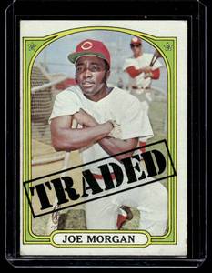 lot 32 image: Joe Morgan RARE HIGH # 1972 Topps Traded #752 Vintage Baseball Card