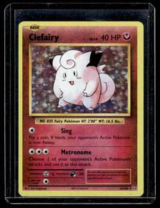 lot 91 image: Clefairy Holo Pokemon Card 43108