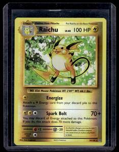 lot 99 image: Raichu Holo Pokemon Card 36108