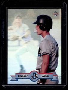 lot 102 image: Chipper Jones RC Holo 1992 Upper Deck Top Prospects #TP3 Rookie Baseball Card
