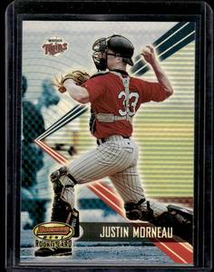 lot 104 image: Justin Morneau RC 2999 2001 Bowmans Best #166 Rookie Minnesota Twins Baseball Card