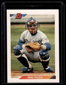 lot 110 image: Mike Piazza RC 1992 Bowman #461 Rookie Baseball Card