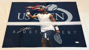 lot 50A image: James Blake Autographed 20x16 Tennis Photo w Steiner COA