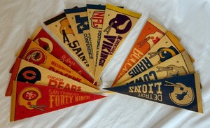 lot 57A image: Vintage NFL Mini-Pennant Set of 13 Including Minnesota Vikings