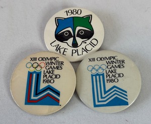 lot 63A image: (3) 1980 Winter Olympic Games Lake Placid Pins