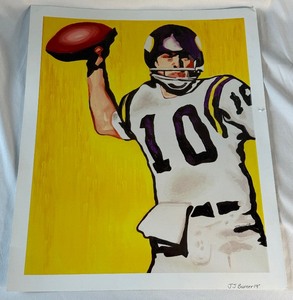 lot 75A image: Fran Tarkenton Minnesota Vikings Football Print - JJ Burner 19