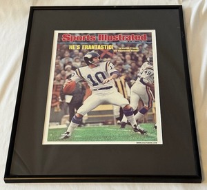 lot 81A image: Fran Tarkenton Framed Sports Illustrated Magazine Print - Minnesota Vikings Football