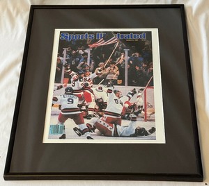 lot 83A image: 1980 Miracle on Ice Hockey Framed Sports Illustrated Magazine Print