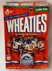 lot 84A image: Wheaties Box - 1980 Team USA Miracle on Ice Hockey - Empty