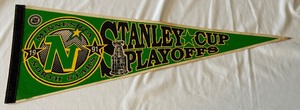 lot 89A image: Minnesota North Stars Vintage 1991 Stanley Cup Playoffs Pennant