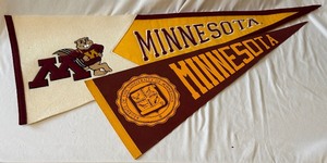 lot 90A image: (2) University of Minnesota Gophers Pennants