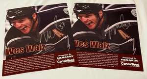 lot 111A image: (2) Wes Walz Signed Minnesota Wild Photos