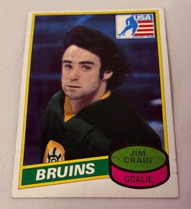lot 112A image: Jim Craig 1980 Topps #22 Vintage Hockey Card