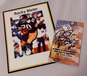 lot 114A image: Rocky Bleir Signed Card - Pittsburgh Steelers Football