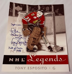 lot 117A image: Tony Esposito Signed Hockey Photo - #1